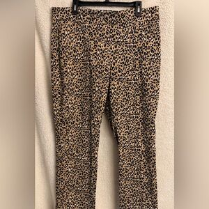 Kim Rogers Leopard Print Straight Leg Pants - Tan and Black